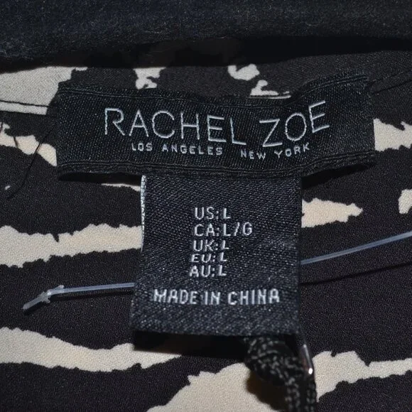 Rachel Zoe size Large long sleeve with zebra pattern blouse. - Picture 2 of 4